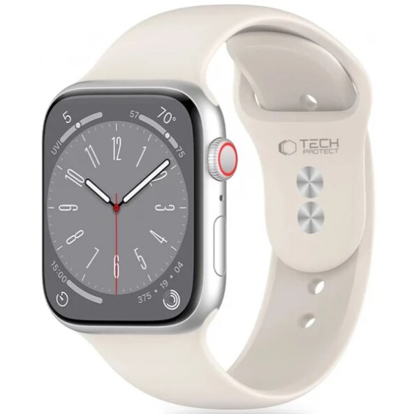 Curea Tech-Protect Silicone pentru Apple Watch 42mm / 41mm / 40mm Series, Crem 