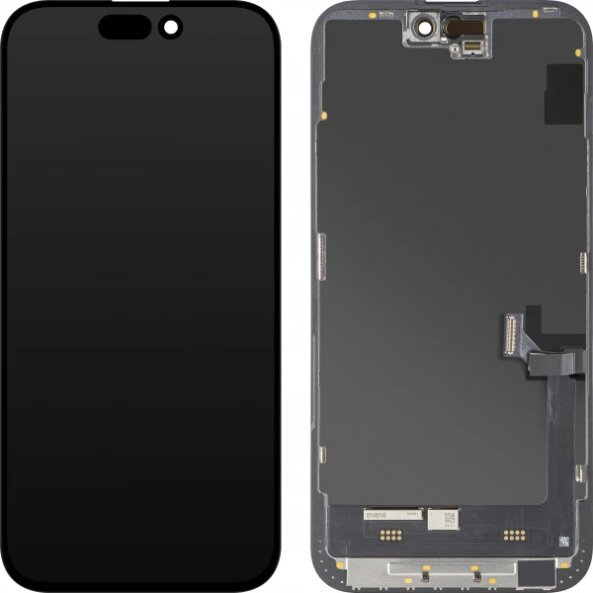 Display cu Touchscreen MP compatibil cu Apple iPhone 15 Plus, cu Rama, Versiune Soft OLED FHD Diagnostic, Negru, Swap 