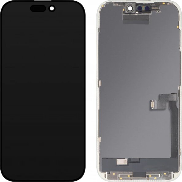 Display cu Touchscreen MP compatibil cu Apple iPhone 16 Pro, cu Rama, Versiune OLED FHD IC Movable, Negru 