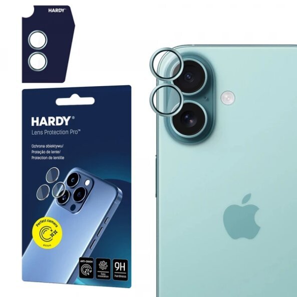 Folie de protectie Camera Spate 3MK Hardy Protection Pro pentru Apple iPhone 17, Sticla Securizata, Verde
