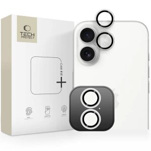 Folie de protectie Camera Spate Tech-Protect CamRing Fit+ pentru Apple iPhone 17, Sticla Securizata, Transparenta 