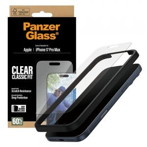 Folie de protectie Ecran PanzerGlass Classic Fit EasyAligner pentru Apple iPhone 17 Pro Max, Sticla Securizata, Full Glue