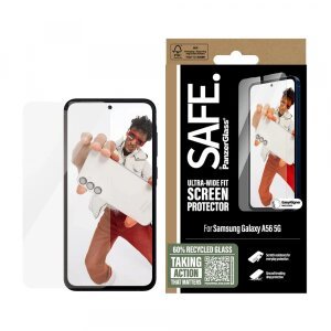 Folie de protectie Ecran PanzerGlass Safe. Ultra-Wide Fit EasyAligner pentru Samsung Galaxy A56 A566, Sticla Securizata, Full Glue