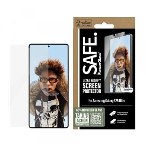 Folie de protectie Ecran PanzerGlass Safe. Ultra-Wide Fit EasyAligner pentru Samsung Galaxy S25 Ultra S938, Sticla Securizata, Full Glue