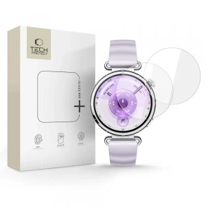 Folie Protectie Tech-Protect Fit+ pentru Huawei Watch GT 6 41mm, Set 2 bucati, Sticla Securizata 
