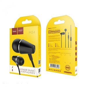 Handsfree Casti In-Ear HOCO M34 Honor Music, Cu microfon, 3.5 mm, Negru