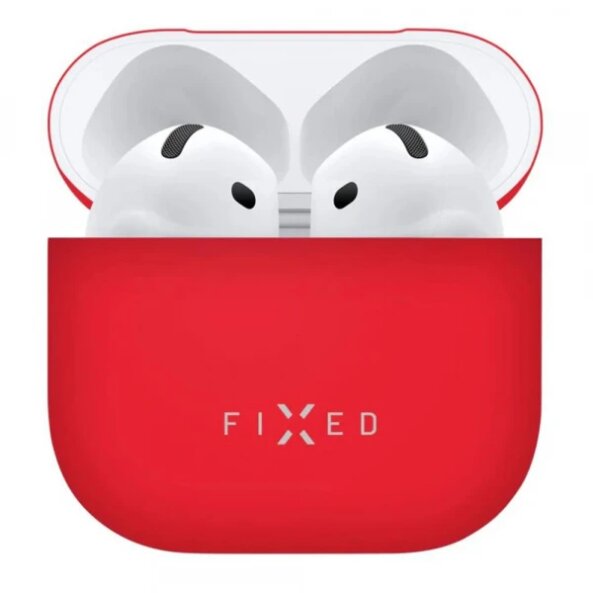Husa Fixed Silky pentru Apple AirPods 4, Rosie
