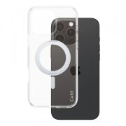 Husa MagSafe pentru Apple iPhone 16 Pro Max, PanzerGlass, Care Feature Kickstand, Transparenta Argintie