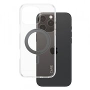 Husa MagSafe pentru Apple iPhone 16 Pro Max, PanzerGlass, Care Feature Kickstand, Transparenta Neagra