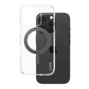 Husa MagSafe pentru Apple iPhone 16 Pro, PanzerGlass, Care Feature Kickstand, Transparenta Neagra