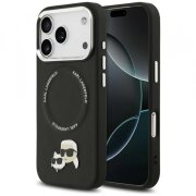 Husa MagSafe pentru Apple iPhone 17 Pro Max, Karl Lagerfeld, Karl &amp; Choupette Pins, Neagra