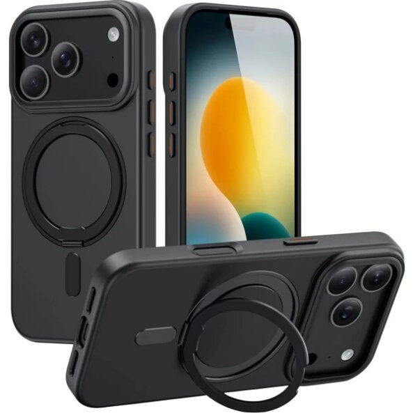 Husa MagSafe pentru Apple iPhone 17 Pro, Tech-Protect, MagRing, Neagra 