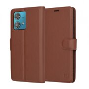 Husa pentru Motorola Edge 40 Neo, Techsuit, Leather Folio, Maro