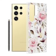 Husa pentru Samsung Galaxy S24 Ultra S928, Techsuit, Marble, Alba