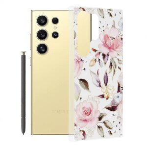 Husa pentru Samsung Galaxy S24 Ultra S928, Techsuit, Marble, Alba