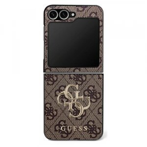 Husa pentru Samsung Galaxy Z Flip7 F766, Guess, 4G Metal Logo, Maro