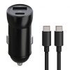 Incarcator Auto Cu Cablu USB-C MaXlife MXCC-04, 20W, 3A, 1 x USB-A - 1 x USB-C, Negru 