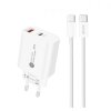 Incarcator Retea Cu Cablu USB-C A6MaxL, 20W, 3A, 1 x USB-A - 1 x USB-C, Alb 