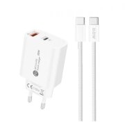 Incarcator Retea Cu Cablu USB-C A6MaxL, 20W, 3A, 1 x USB-A - 1 x USB-C, Alb 