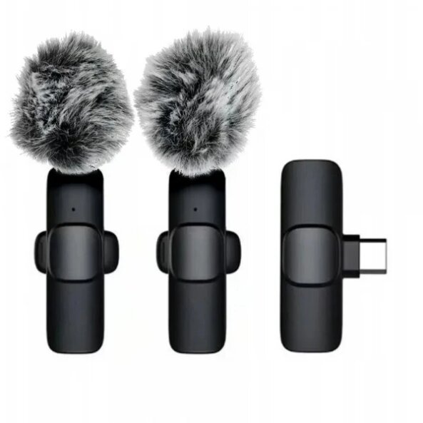 Lavaliera OEM, USB-C, Set 2 bucati, Neagra 