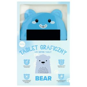 Tableta pentru Desenat / Scris Setty Bear, 9inch, Albastra 