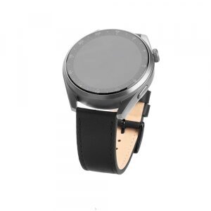 Curea Fixed Leather pentru Huawei Watch / Xiaomi Watch Series, 22mm, Neagra