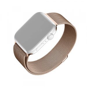 Curea Fixed Mesh pentru Apple Watch 42mm / 41mm / 40mm / 38mm Series, Roz Aurie