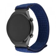 Curea Fixed Nylon Sporty pentru Samsung Galaxy Watch / Huawei Watch Series, 20mm, Albastra Inchis