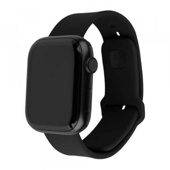 Curea Fixed Silicone Sporty pentru Apple Watch 42mm / 41mm / 40mm / 38mm Series, Neagra