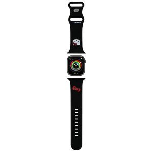 Curea Hello Kitty Silicone Kitty Head pentru Apple Watch 49mm / 46mm / 45mm / 44mm / 42mm Series, Neagra