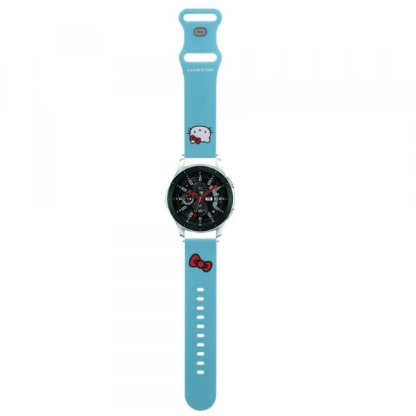 Curea Hello Kitty Silicone Kitty Head pentru Samsung Galaxy Watch / Huawei Watch 46mm / 45mm / 41mm Series, Albastra