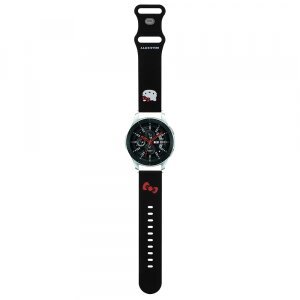 Curea Hello Kitty Silicone Kitty Head pentru Samsung Galaxy Watch / Huawei Watch 46mm / 45mm / 41mm Series, Neagra