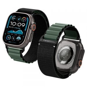 Curea Spigen WBF1 pentru Apple Watch 49mm / 46mm / 45mm / 44mm Series, Neagra Verde