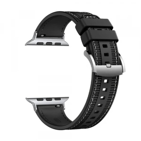 Curea Techsuit W051 pentru Apple Watch 42mm / 41mm / 40mm / 38mm Series, Neagra