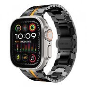 Curea Techsuit W063 pentru Apple Watch 49mm / 46mm / 45mm / 44mm / 42mm Series, Neagra Portocalie