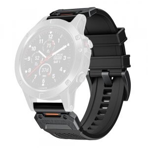 Curea Techsuit W068 pentru Garmin Watch Fenix / Forerunner Series, 22mm, Neagra