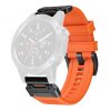 Curea Techsuit W068 pentru Garmin Watch Fenix Series, 26mm, Portocalie Neagra