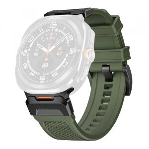 Curea Techsuit W068 pentru Samsung Galaxy Watch Ultra, Verde Neagra