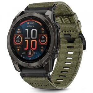 Curea Techsuit W070 pentru Garmin Watch Fenix / Forerunner Series, 22mm, Verde Inchis