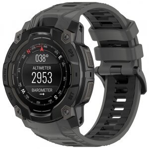 Curea Techsuit W077 pentru Garmin Instinct 3 45mm Solar / Instinct 3 45mm, Gri
