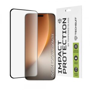 Folie de protectie Ecran Techsuit pentru Honor Magic8 Pro, Sticla Securizata, Full Glue, 111D, Neagra