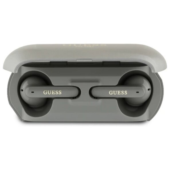 Handsfree Bluetooth Guess Elongated Metallic Printed Logo, TWS, Gri