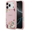 Husa MagSafe pentru Apple iPhone 17 Pro, Guess, Grained Flowers, Roz