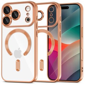 Husa MagSafe pentru Apple iPhone 17 Pro, Techsuit, Luxury Crystal, Portocalie