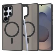 Husa MagSafe pentru Samsung Galaxy S25 Ultra S938, Techsuit, HaloFrost, Neagra