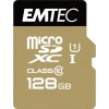 Card Memorie microSDXC Emtec Speedin Pro Android A1, 128Gb, Clasa 10 / UHS-1 U3, Cu Adaptor ECMSDM128GXE 