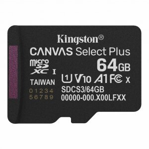 Card Memorie microSDXC Kingston Canvas Select Plus Android A1, 64Gb, Clasa 10 / UHS-1 U1 SDCS3/64GBSP 