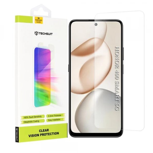 Folie de protectie Ecran Techsuit Clear Vision pentru Honor 400 Smart 4G / X7d 4G / 400 Smart 5G / X7c / 200 Smart, Sticla Securizata, Full Glue
