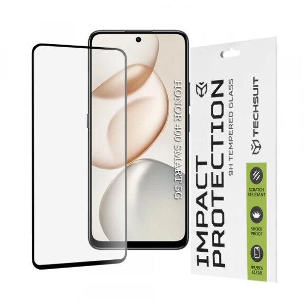 Folie de protectie Ecran Techsuit pentru Honor 400 Smart 4G / X7d 4G / 400 Smart 5G / X7c / 200 Smart, Sticla Securizata, Full Glue, 111D, Neagra