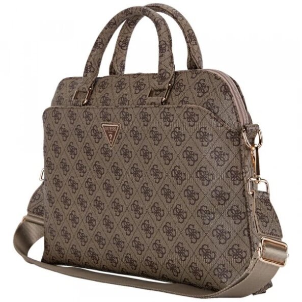 Geanta Guess 4G Triangle Logo pentru Laptop 15inch, Maro